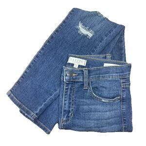 Harper Heritage Womens Sz 27 Skinny Jeans Blue Stretch Destructed Denim